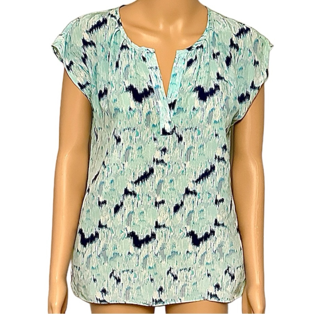 EUC MAX STUDIO Blue Silk Sleeveless Top Sz S